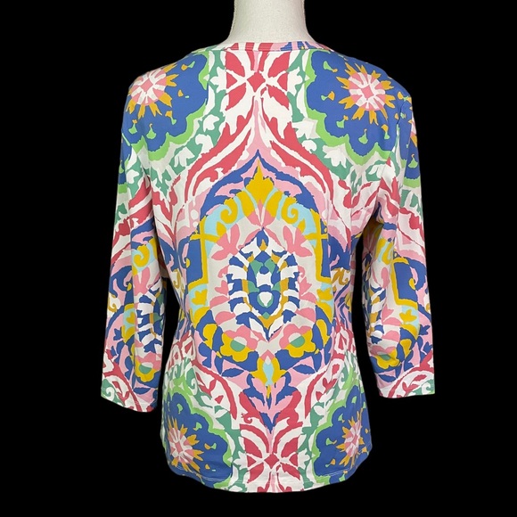 J McLaughlin Catalina Cloth Top Women’s Large Colorful Stretch - Picture 3 of 11
